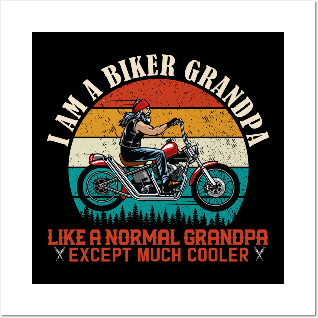I am A Biker Grandpa Motorcycle Wall Art by banayan